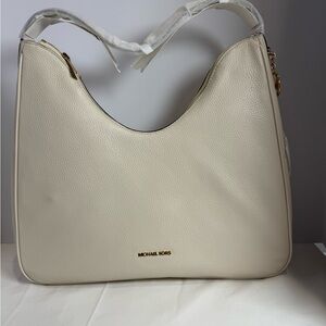 NWT ~ Michael Kors Nayla Med Leather Hobo shoulder Bag Lt Cream